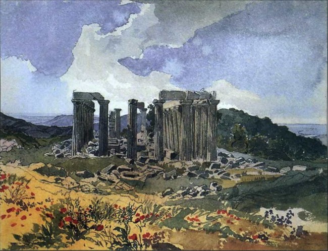 Сочинение по картине: Брюллов - "Храм Аполлона Эпикурейского в Фигалии"